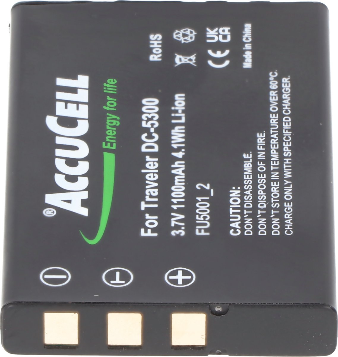 AccuCell-batterij geschikt voor Pentax D-L12, D-li2, Optio 330, 430