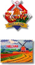 Koelkastmagneten Set: Nederlands Landschap - Holland Souvenirs - 2 stuks