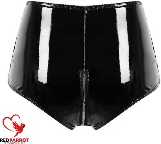 Short en cuir femme BDSM - Entrejambe ouvert - Short Érotique - Poches ouvertes - Cuir PU - Short femme - Sexy et provocateur
