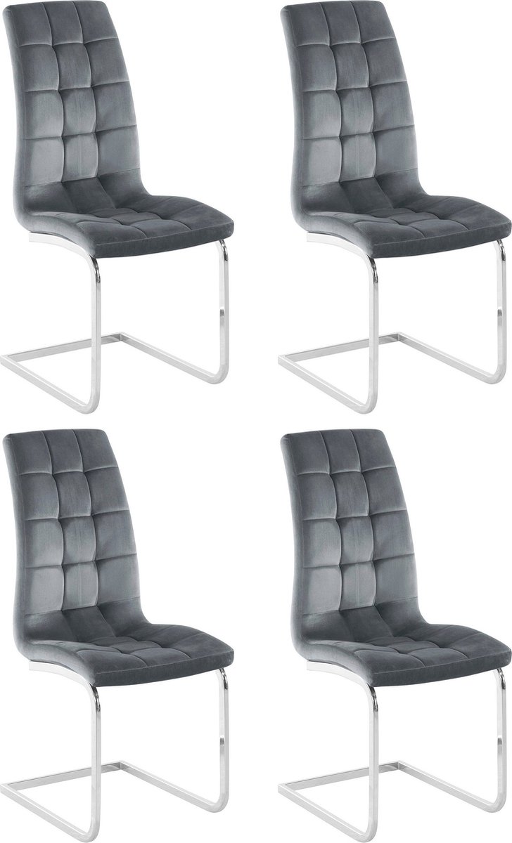 Stoel 4-pack grijs