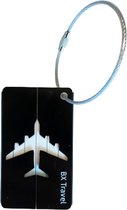 Bagagelabel - Koffer Label - Reisaccessoire - Luggage Tag - Aluminium Label - Kleur: Zwart - Merk: BX Travel®