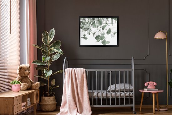 Cadre photo avec affiche - Eucalyptus - Feuilles - Nature - Vert - 80x60 cm - Cadre pour affiche