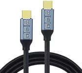 DrPhone PowerLink ProCharge 3000XC - Câble USB-C vers USB-C - Pour le chargement et le transfert de données - 20 Gbps - USB-C 3.2 - 2 mètres - Zwart/ Argent