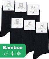Jacob & Roy's 6 paires de Chaussettes en Bamboe - Homme & Femme - Zwart - Taille 35-38 - Chaussettes - Sans couture