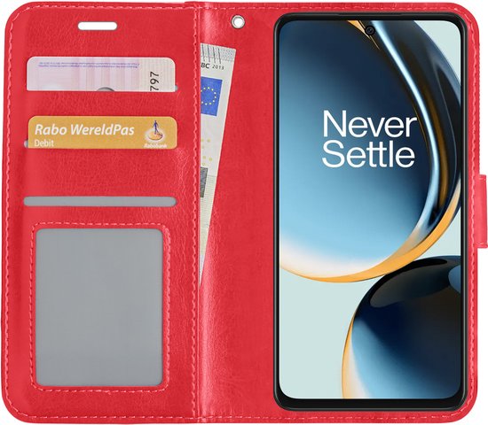 OnePlus Nord CE 3 Lite Bookcase Case Cover Flip Case Book Cover - OnePlus Nord CE 3 Lite Case Book Case Cover - Rouge