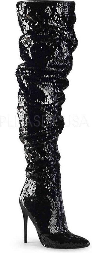 Foto: Courtly 3011 eu 45 us 14 5 ruched sequined thigh high boot 1 3 side zip