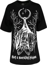 Restyle Dames Tshirt -L- Not a morning person Oversized Zwart