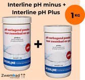 Interline pH minus 1kg + pH plus 1kg - Inclusief doseerschema - Verhogen pH waarde - Verlagen pH waarde - pH min & pH plus voor kleine, middelgrote en grote zwembaden
