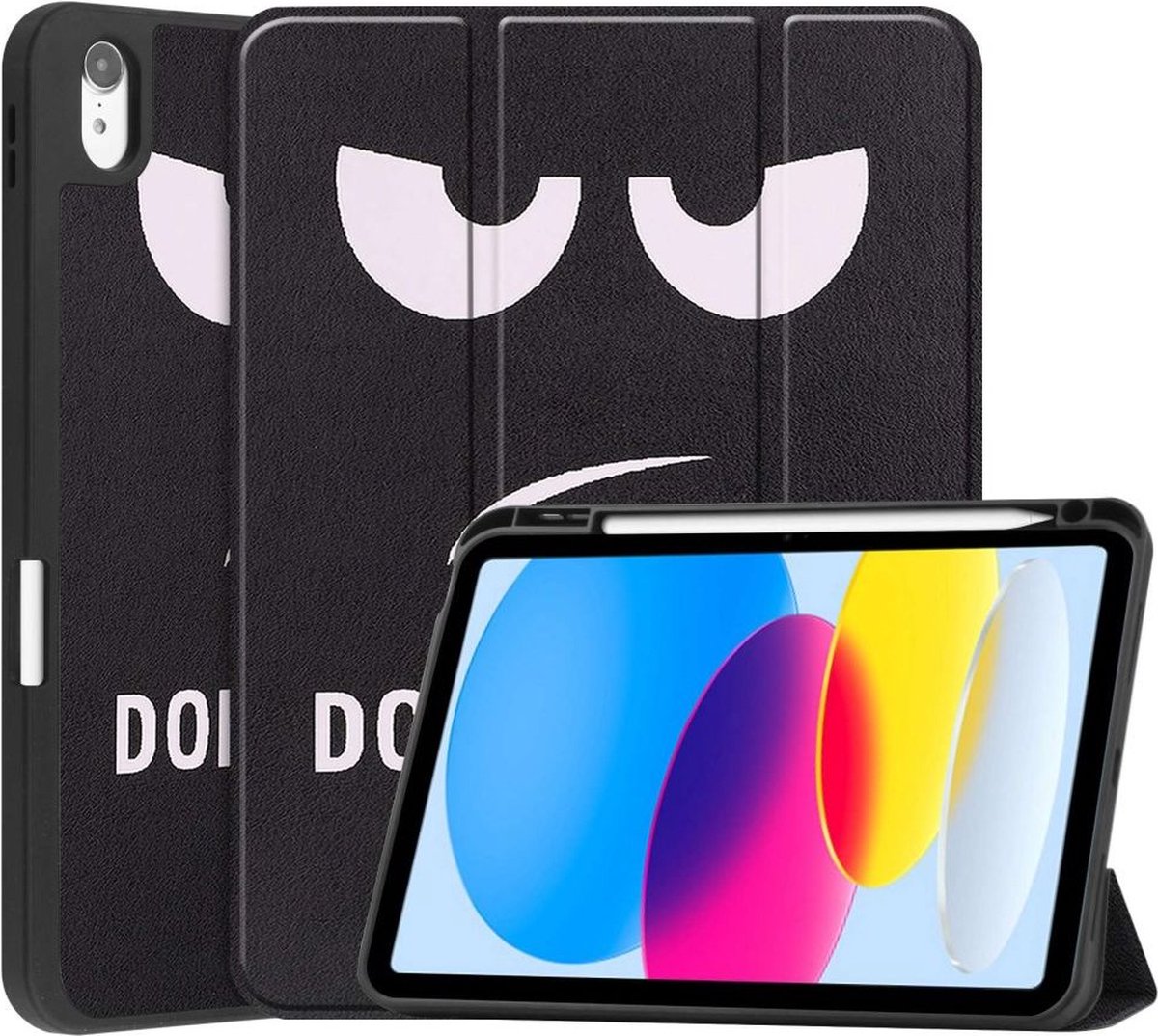 Geschikt voor Apple iPad 10.9 Hoes Tri-Fold Don't Touch Me Print