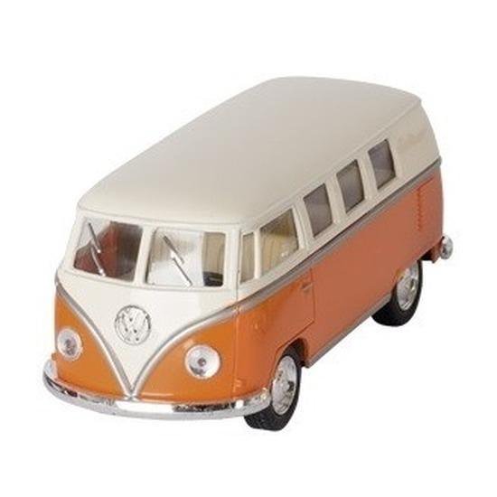 spion tot nu eenzaam Modelauto Volkswagen T1 two-tone oranje/wit 13,5 cm - speelgoed auto  schaalmodel -... | bol.com