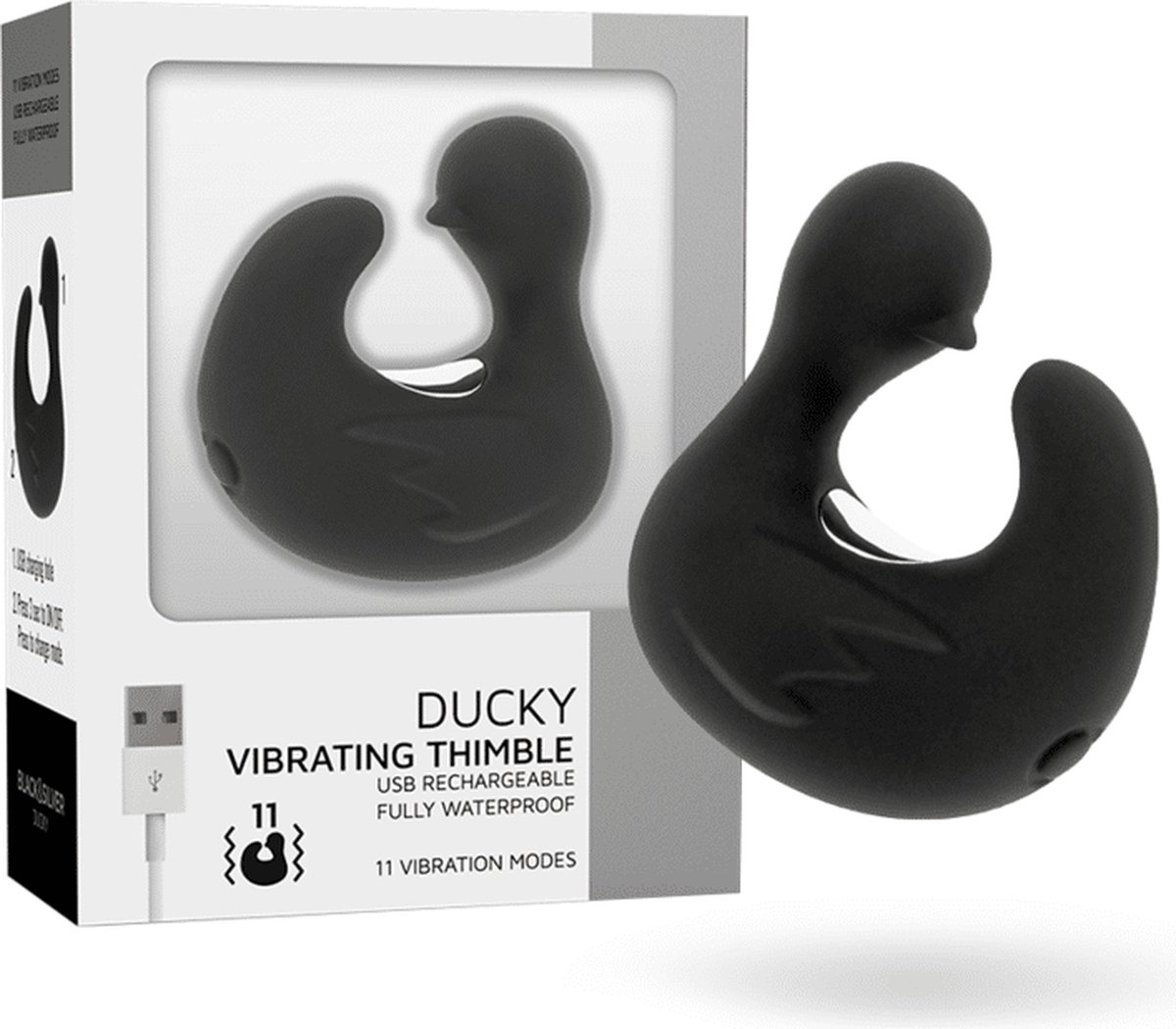 BLACK and SILVER | Black and silver Duckymania Vibrator Black