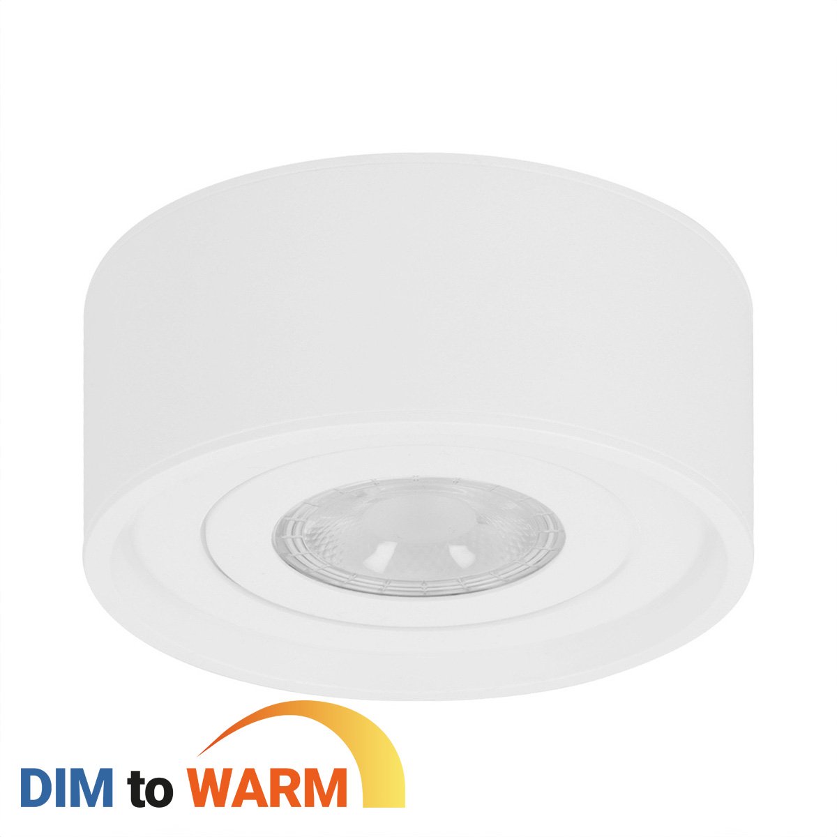 Ledinbouwspotsleds.nl LED opbouwspot Wit Dimbaar 5 Watt 2000-3000K Dim To Warm IP65 (Stof spat en straalwaterdicht) Lichthoek 50 graden
