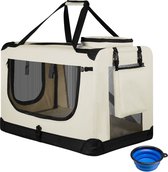Vouwbare Hondentransportbox / Bench Lassie XL - Beige - 56 x 81 x 58 cm
