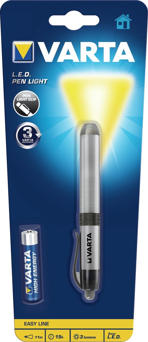 Bol.com Varta LED Penlight AAA - mini zaklamp - aluminium behuizing - 1 stuks aanbieding