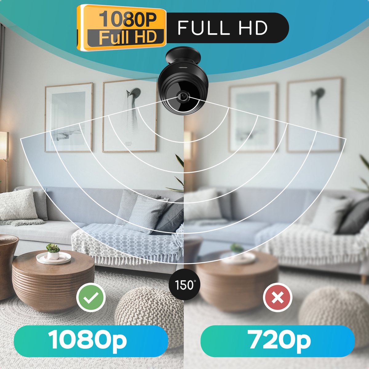Tiantianle Verborgen mini-camera, Spy Camera 1080P HD Mini WiFi verborgen spionagecamera voor het bekijken op de mobiele telefoon, verborgen bewakingscamera met nachtzicht en bewegingsactivering