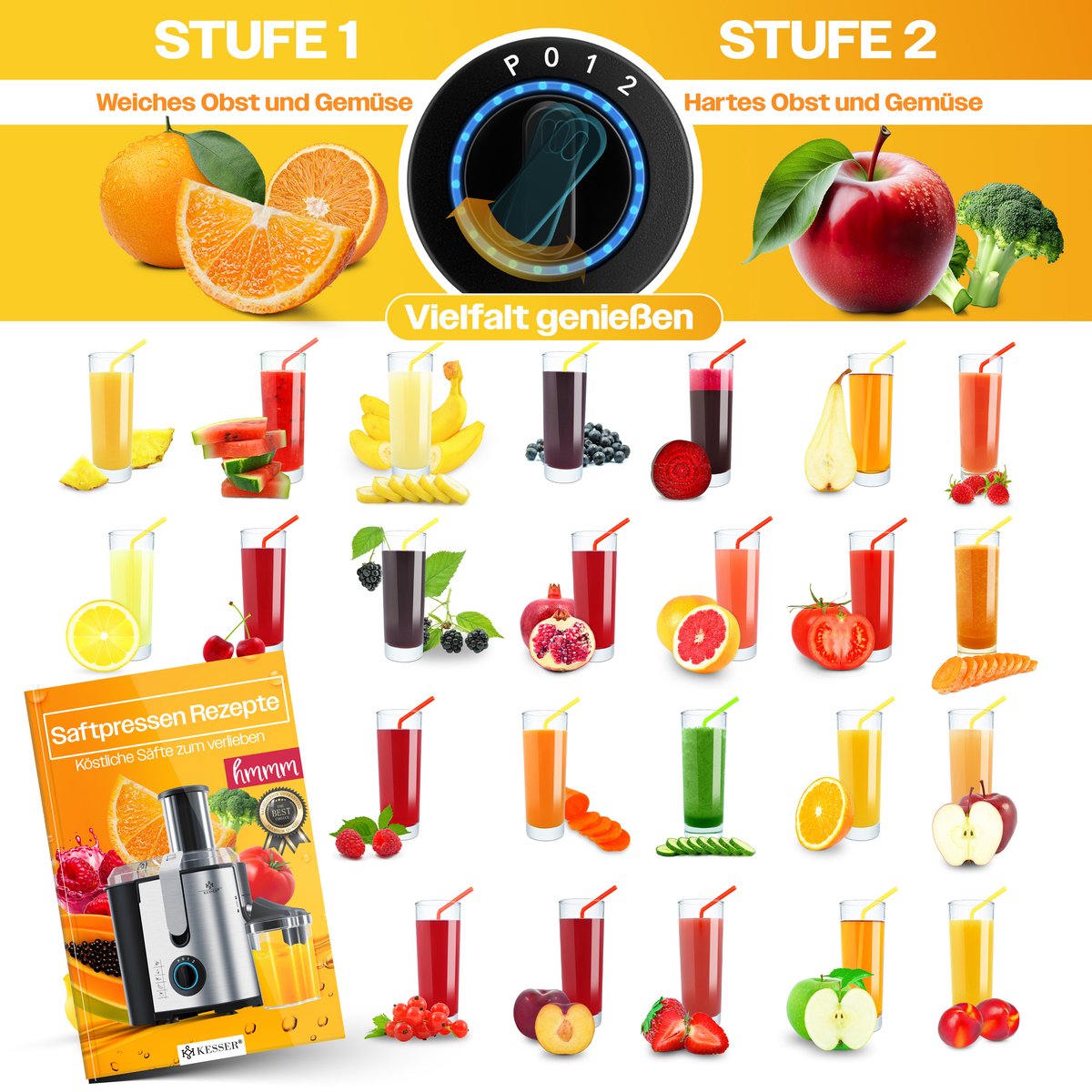 KESSER Slowjuicer - 1100W Sapcentrifuge thumbnail 2