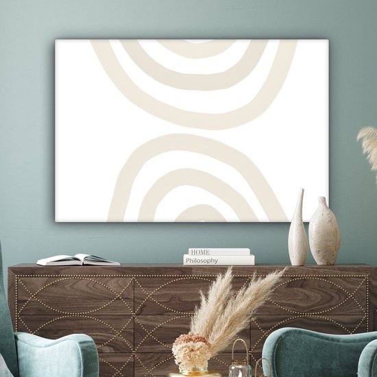 Toile Peinture Arc-en-Ciel - Pastel - Design - Abstrait - 120x80 cm - Décoration murale