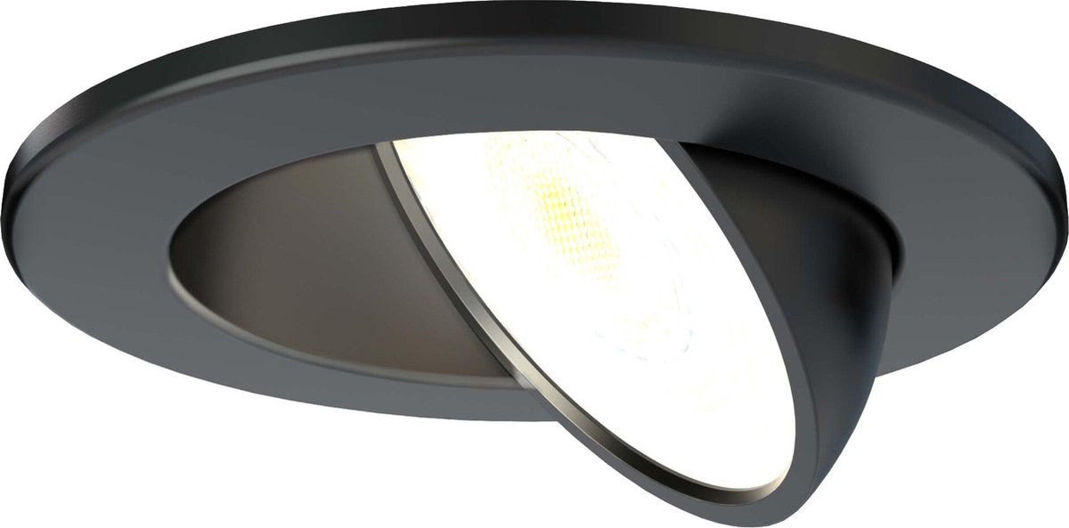 Ledvion - LED Inbouwspot - Zwart - Dimbaar - 5W - IP65 - CCT - COB - Ø75mm