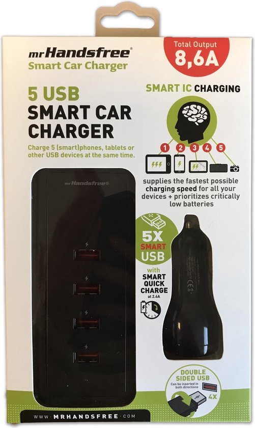 mr Handsfree 5 USB Smart Car Charger 8.6A - Mr Handsfree