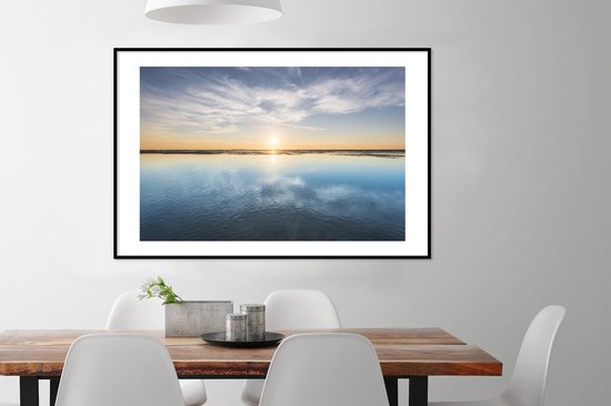 Cadre photo avec affiche - Mer - Nuages - Soleil - 120x80 cm - Cadre pour affiche
