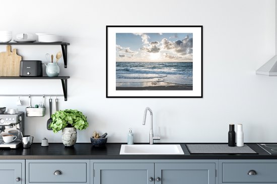 Cadre photo avec affiche - Mer - Nuages ​​- Allemagne - 80x60 cm - Cadre pour affiche