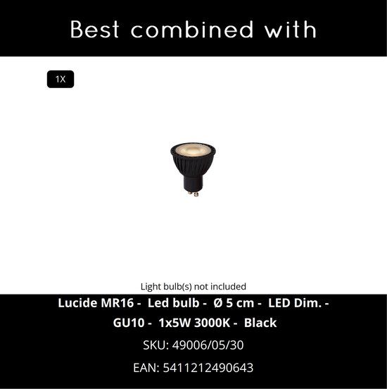 Lucide DINGO-LED - Applique murale Extérieur - LED Dim. - GU10 - 1x5W 3000K  - IP44 - Anthracite