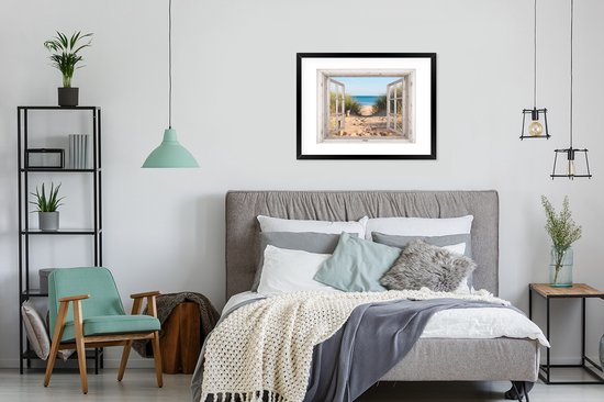 Affiche avec cadre Transparent - Plage - Mer - 80x60 cm