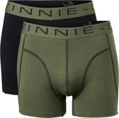 Vinnie-G Boxershorts 2-pack Black/Forest Green Combo - Maat XL - Heren Onderbroeken Zwart/Donkergroen - Geen irritante Labels - Katoen heren ondergoed