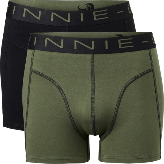 Vinnie-G Boxershorts 2-pack Black/Forest Green - Maat S - Heren Onderbroeken - Geen irritante Labels - Katoen heren ondergoed