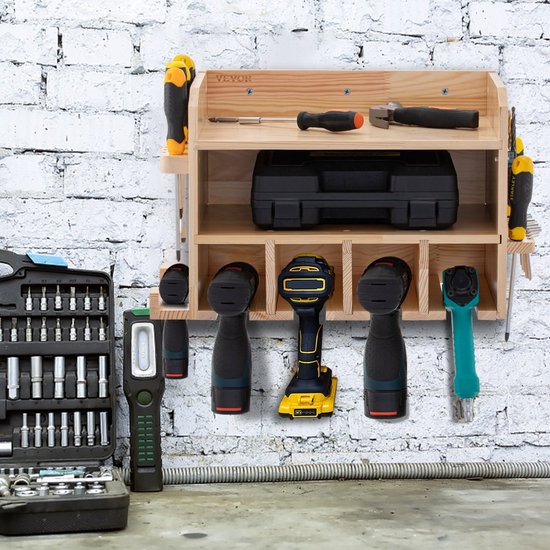 COSTWAY Tool rack, wall rack, tool organiser, metal, tool wall with 4 slots and 36 drill holes, power tools, workshop, storage system, tool holder for garage and