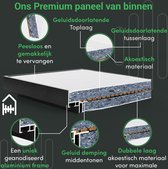 Akoestische panelen - Geluidsisolatie - Akoestische wandpanelen - Akoestisch schilderij AcousticPro® - paneel met groen bamboo - design 385 - Premium - 90x60 - Wit- Wanddecoratie - woonkamer - geluidsdemper - studio schuim