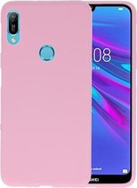 Bestcases Color Telefoonhoesje - Backcover Hoesje - Siliconen Case Back Cover voor Huawei Y6 (Prime) 2019 -  Roze