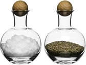 Sagaform Nature Peper en Zoutstelletje, glas, met massief eiken stopper