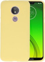 Bestcases Color Telefoonhoesje - Backcover Hoesje - Siliconen Case Back Cover voor Motorola Moto G7 Power - Geel