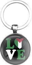 Sleutelhanger Glas - Love Vlag Palestina