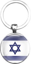 Sleutelhanger Glas - Vlag Israel