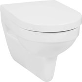 Saqu Just Randloos Hangtoilet - met Sofclose en Quickrelease Toiletbril - Wit - WC Pot - Toiletpot - Hangend Toilet