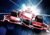 Fotobehang - Vlies Behang - Rode Formule 1 Auto in 3D - 254 x 184 cm