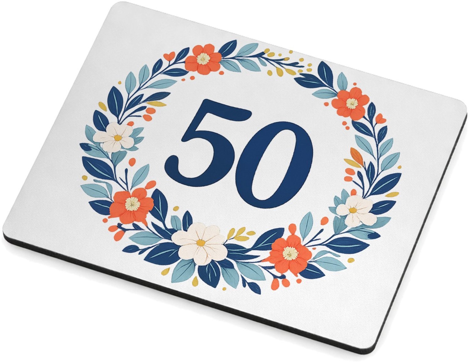 Mr Cadeautjes MDF magnetische fotolijst 9 x 7 - design Mijlpaalverjaardag met een speelse plantenslinger en groot c | cadeau Wit