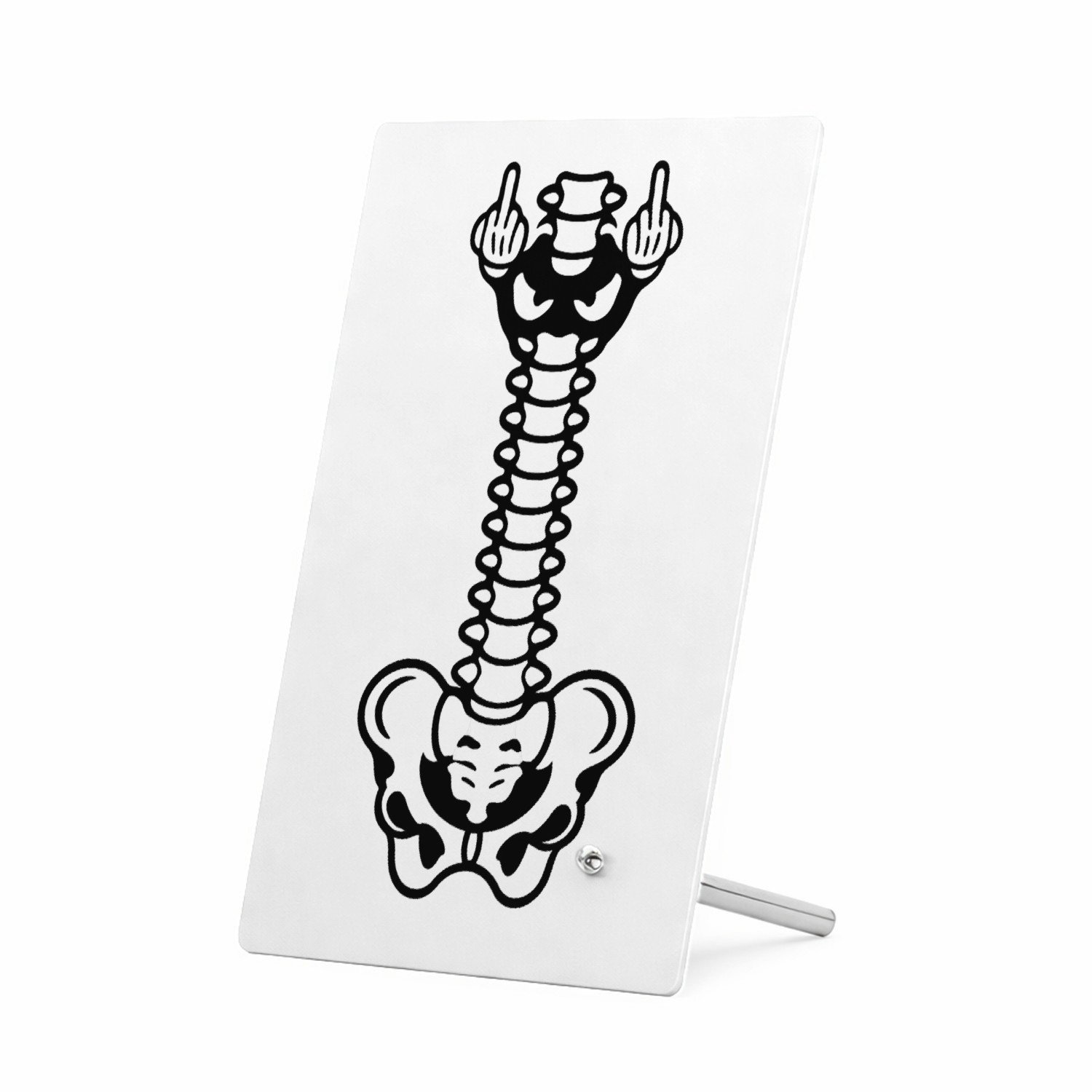 Mr Cadeautjes Glasframe 11 x 16 - design Humoristische lichaamsgrap met een andere verticale anatomis | cadeau Wit