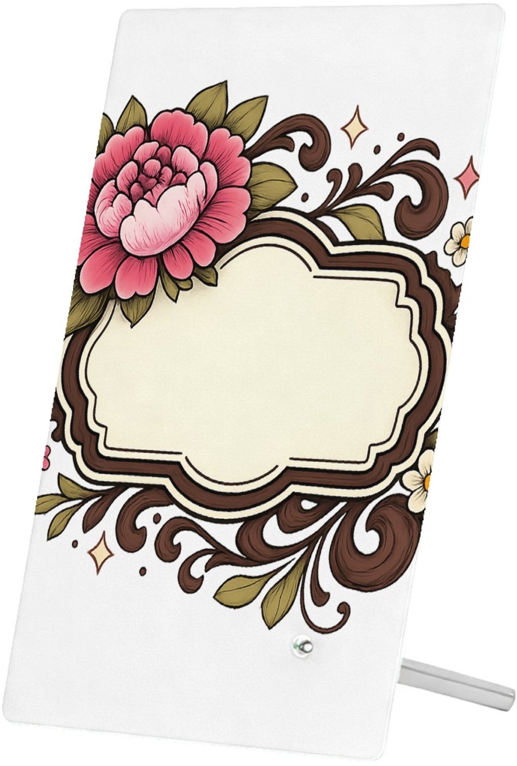 Mr Cadeautjes Glasframe 11 x 16 - design Een warme, persoonlijke complimentkaart in een botanisch kad | cadeau Wit