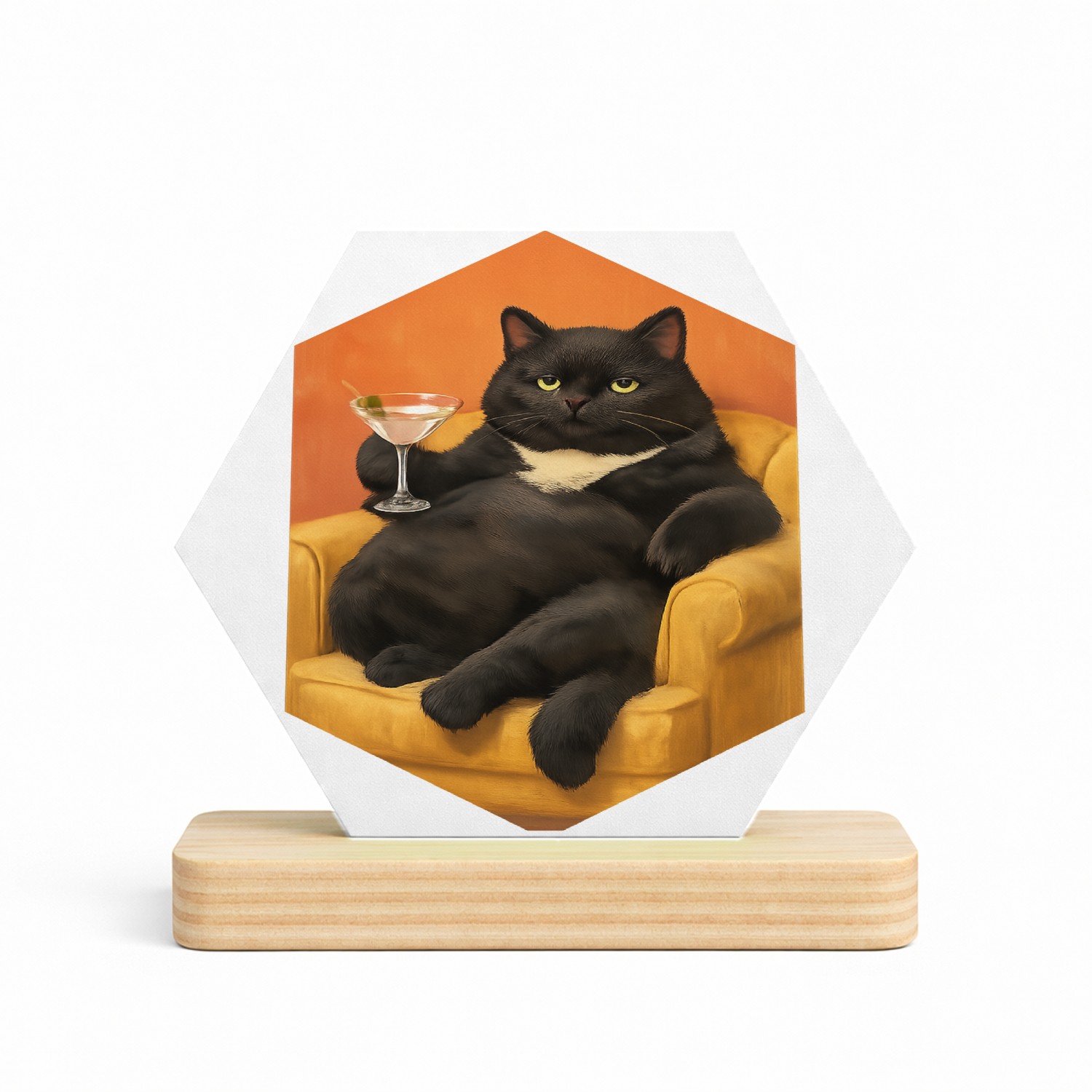 Mr Cadeautjes MDF fotolijst/inleg hexagon 14 x 13 - design Galerie van exotische huisdieren met chique attitude | cadeau Wit