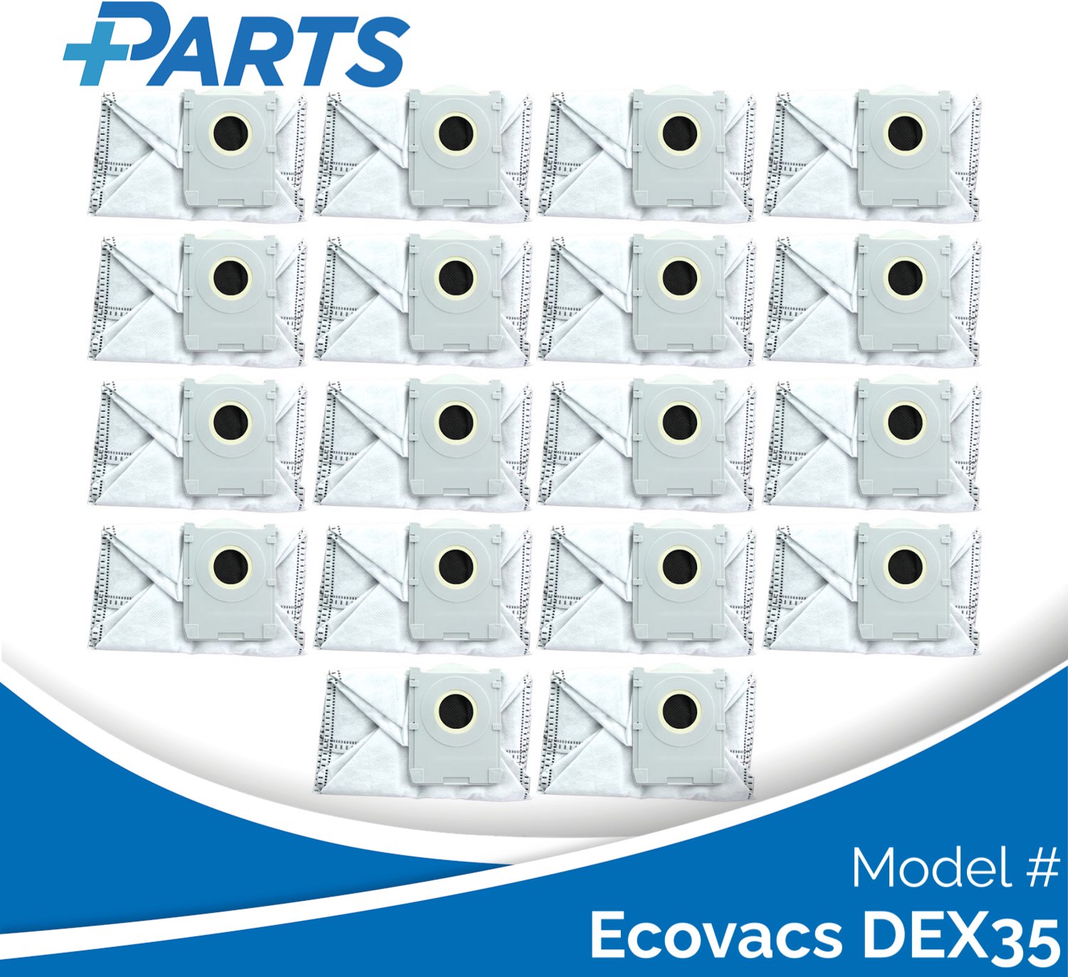 Plus.Parts Ecovacs DEX35 Stofzakken (18 Stuks, Plus.Parts® alternatief voor DDB030046) Overig