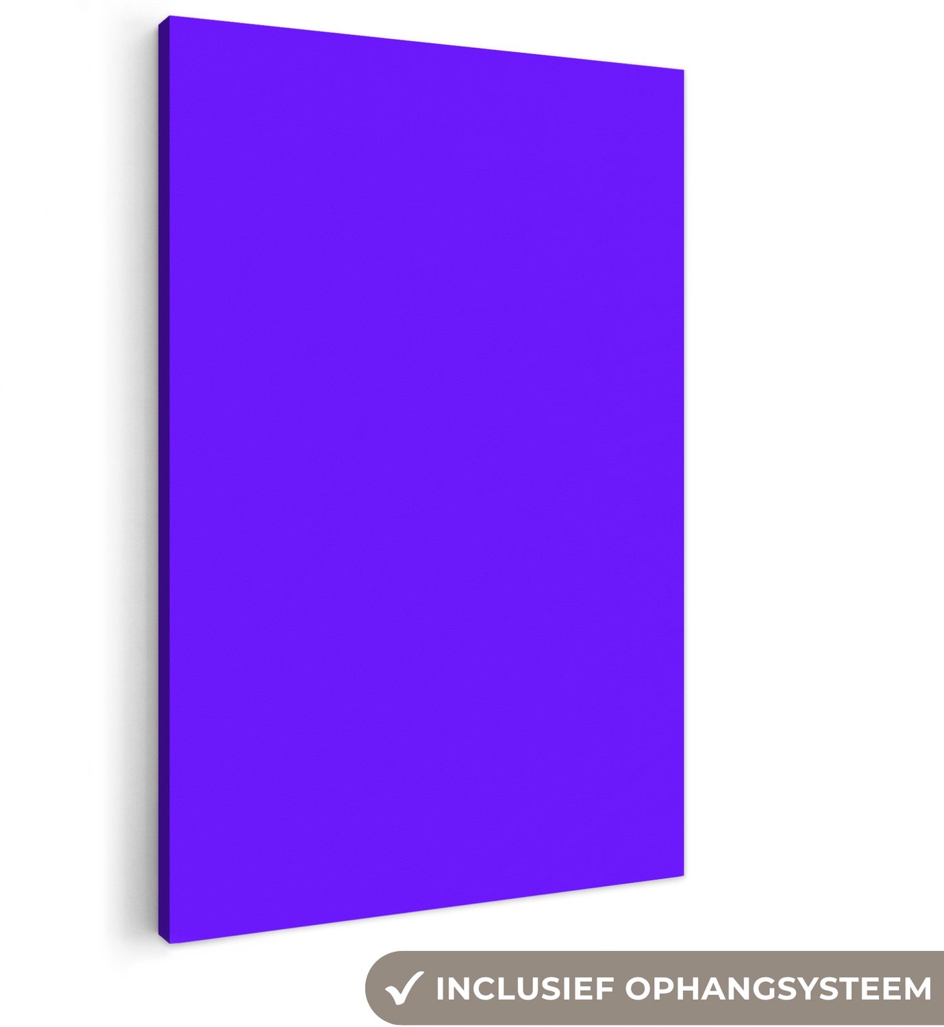 Canvas schilderij 90x140 cm - Exclusieve wanddecoratie Electric - Indigo - Paars - Muurdecoratie woonkamer - Slaapkamer decoratie - Kamer accessoires - Schilderijen op canvas groot XXL