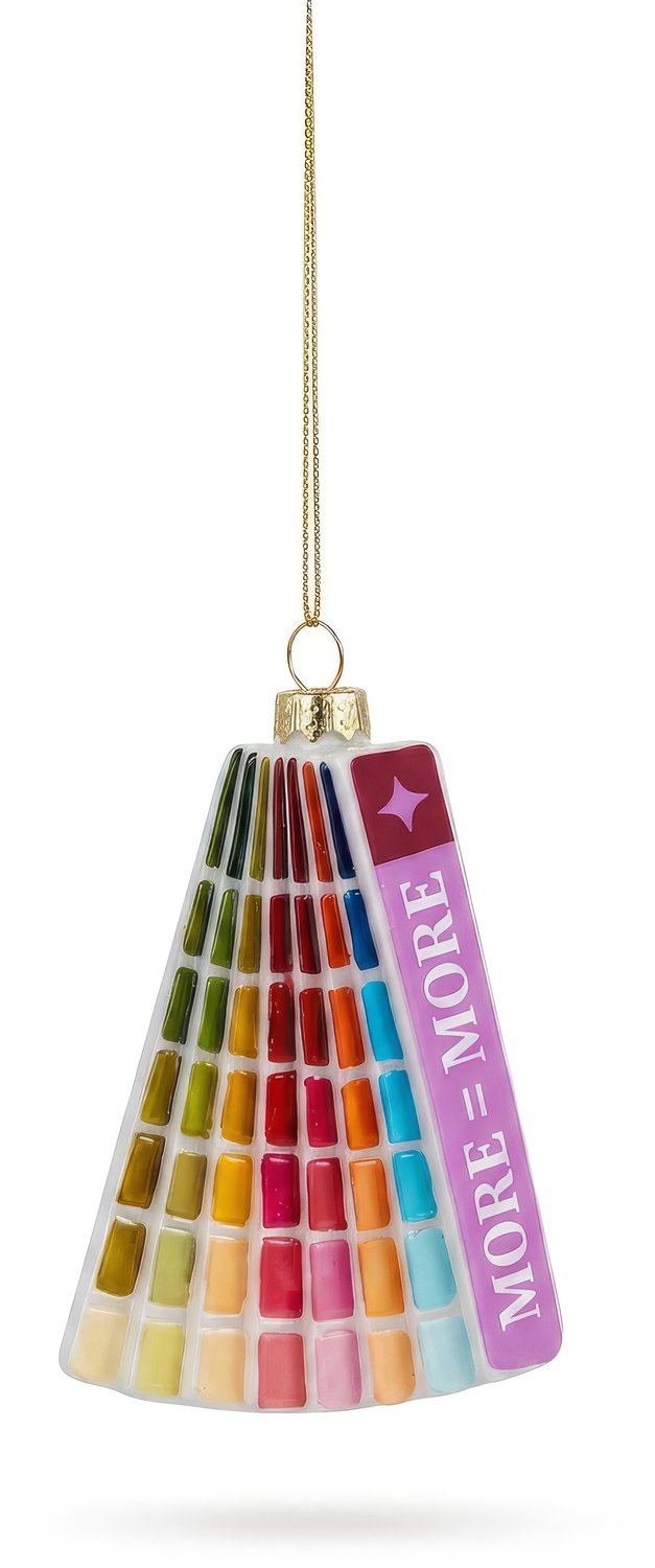 Yup in de boom glazen kerstbal kleurenwaaier 11cm multi