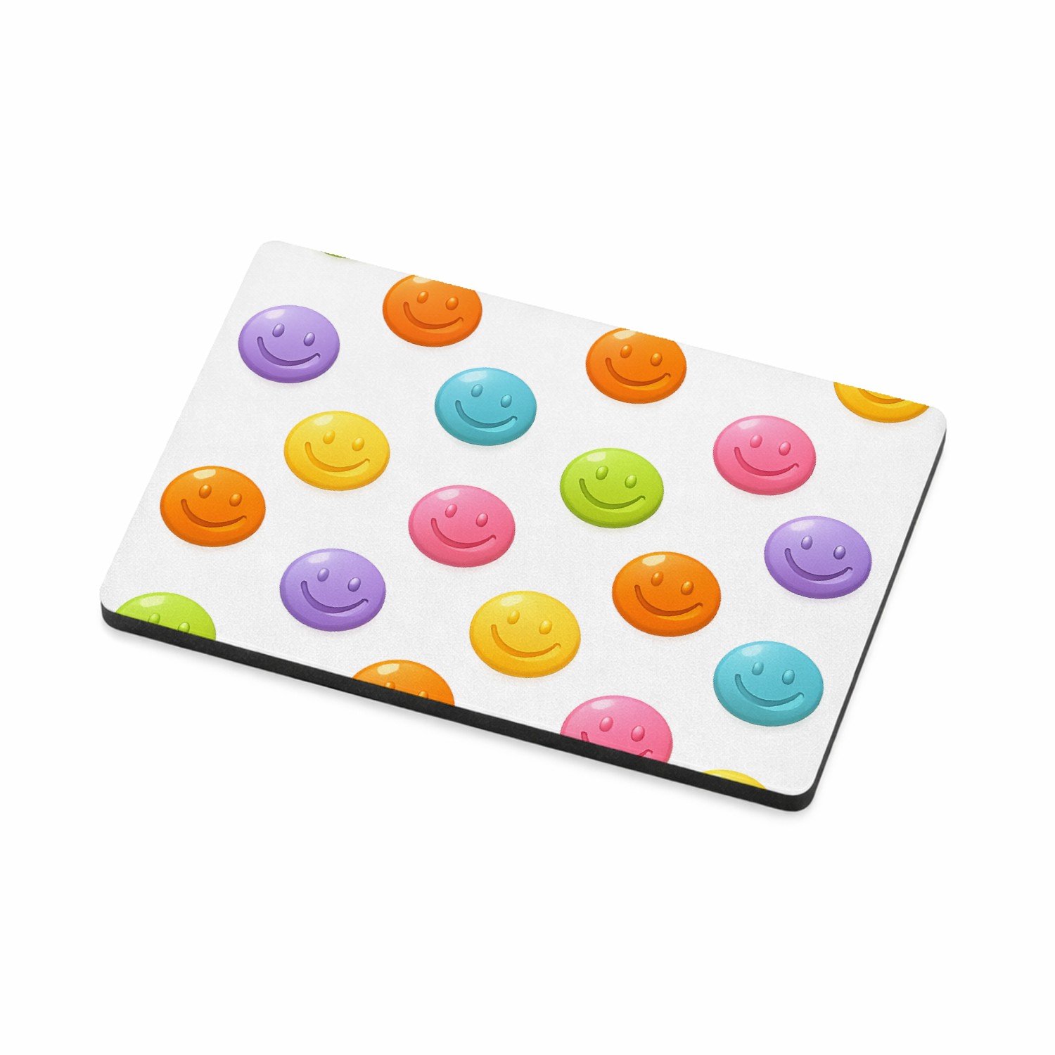 Mr Cadeautjes MDF magnetische fotolijst 7,5 x 5 - design Een set van ronde fruit-icoontjes met glimlachende gezichten | cadeau Wit