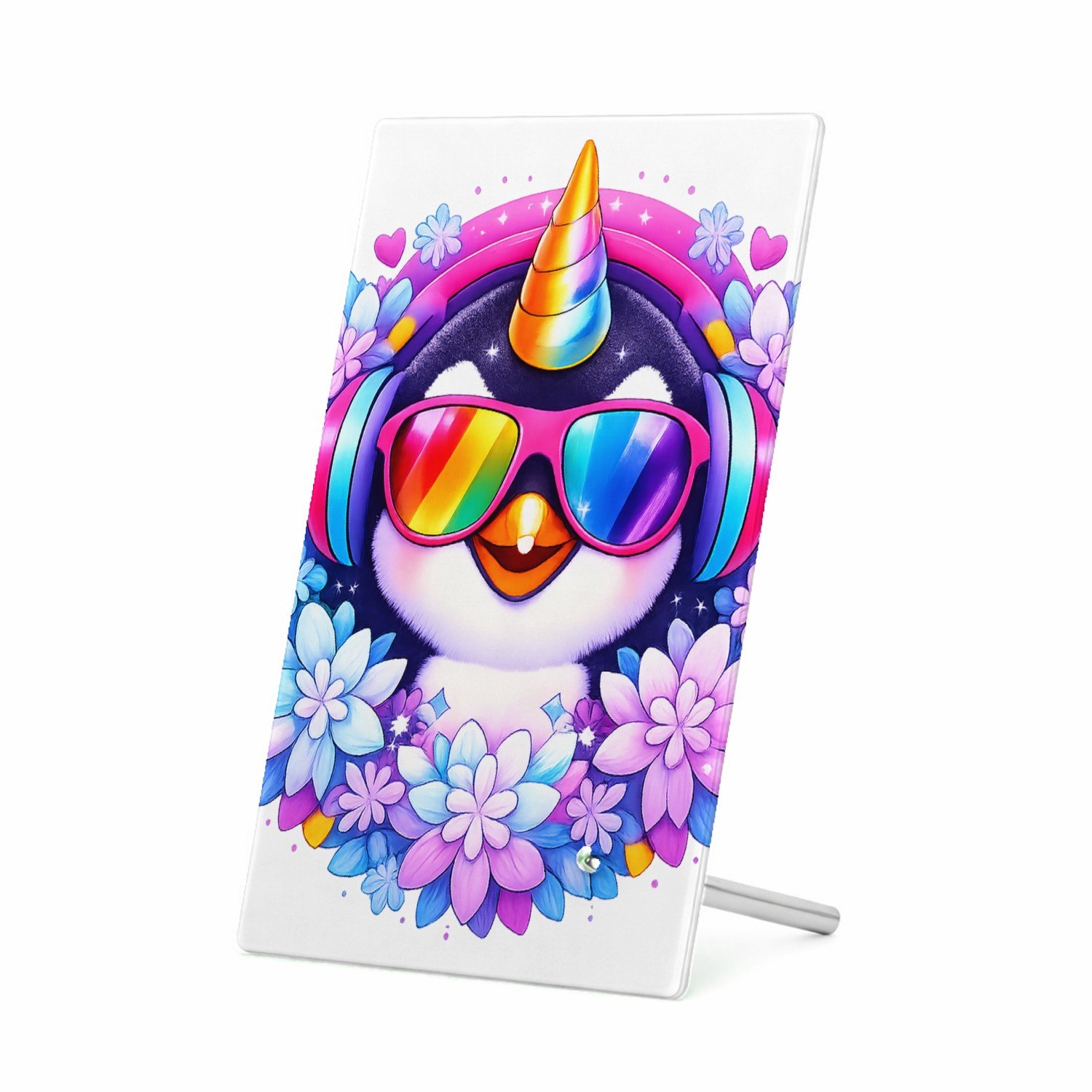 Mr Cadeautjes Glasframe 11 x 16 - design Een speels karakterportret dat een alledaags dier opwaardeer | cadeau Wit