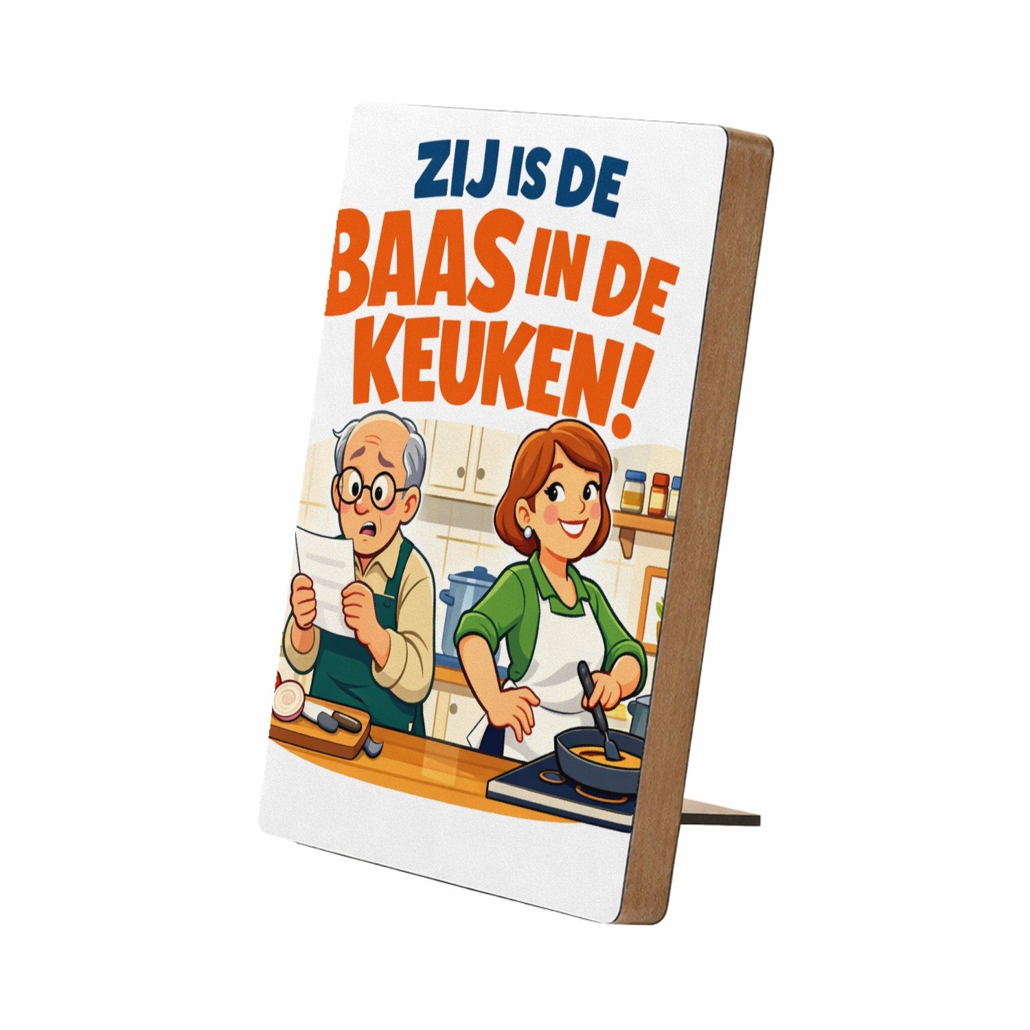 Mr Cadeautjes Glasframe/MDF 12,7 x 17,8 - design Een speelse partnerschap-grap met een alledaagse rolomkering | cadeau Wit