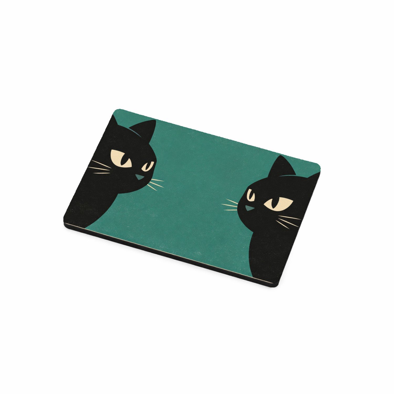 Mr Cadeautjes MDF magnetische fotolijst 7,5 x 5 - design Een minimalistische dierencompositie met twee opvallende oge | cadeau Wit