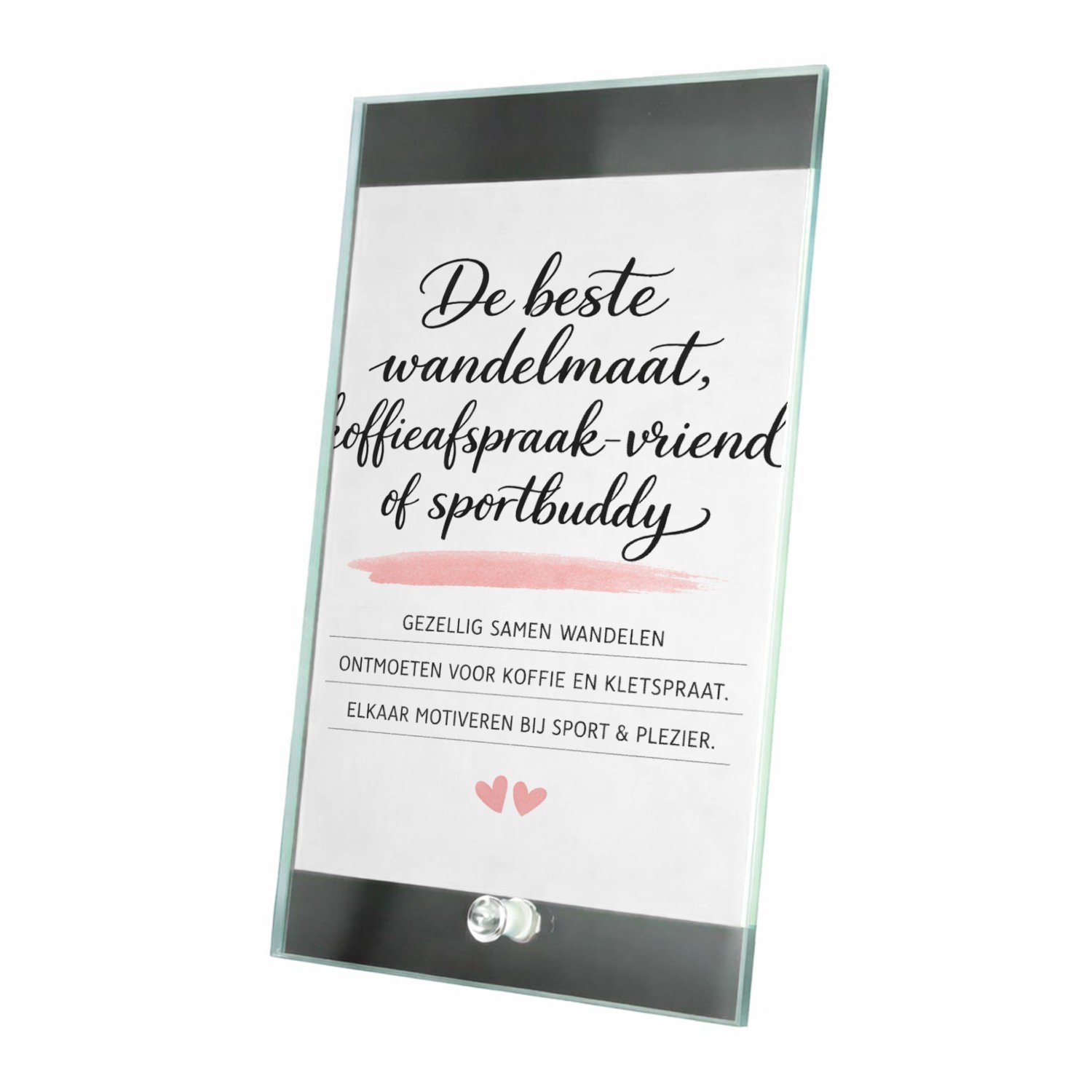 Mr Cadeautjes Glasframe 15 x 23 - design Een minimalistische quote-print rond vriendschap buiten het | cadeau Wit
